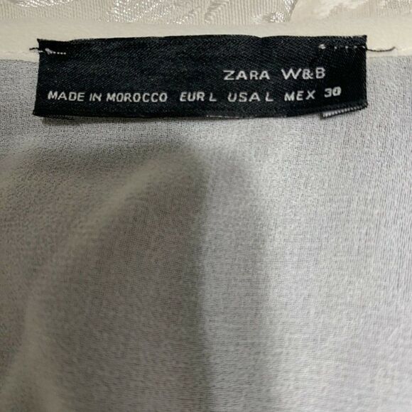 zara wb collection womens black white tank top blouse large - Picture 4 of 6